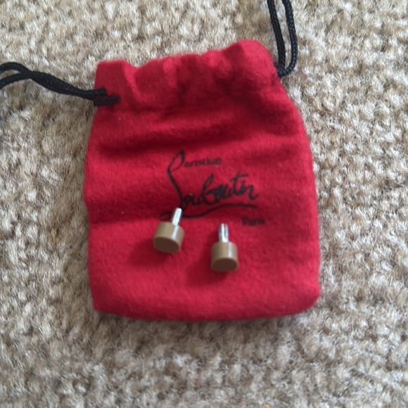 Christian Louboutin Silver Textured Heels - Picture 5 of 6